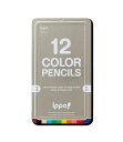 トンボ　ippo! スライド缶入色鉛筆 12色【CL-RNAN0412C】ナチュラル /イッポ　12COLOR PENCILS　1576405 Tombow スライド式缶入色鉛筆【名入れは行っておりません】6個までメール便対応可能