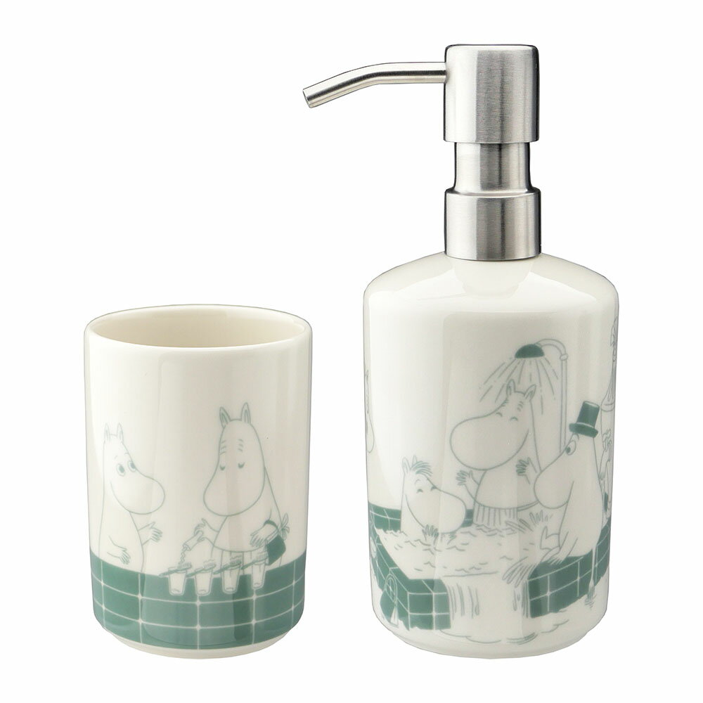 アラビア ムーミン バスルーム コレクション ソープディスペンサー&歯ブラシホルダー セット