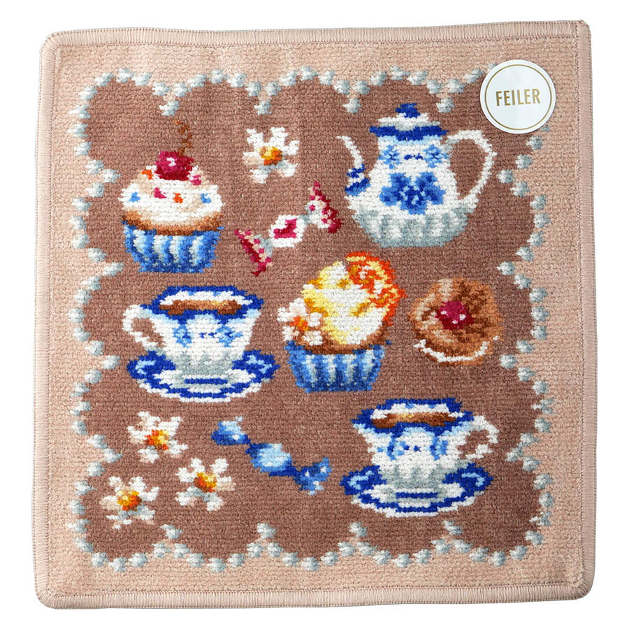 フェイラー　『スウィートトリート』　タオルハンカチ　ベージュ