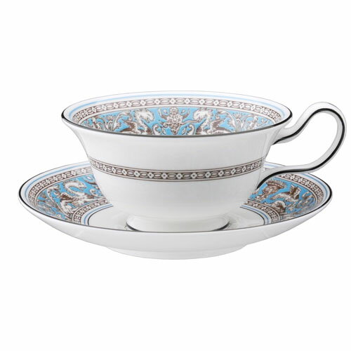 ウェッジウッド フロレンティーンターコイズ ティーカップ&ソーサー(ピオニー)