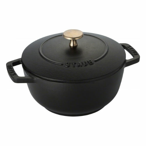 鋳物ホーロー鍋 ストウブ　staub　Wa-NABE　16 CM　Sサイズ　ブラック