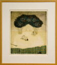岩切裕子 額付き木版画 船出する書物(2000年)
