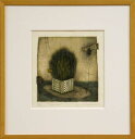 岩切裕子 額付き木版画 Green box(2001年)