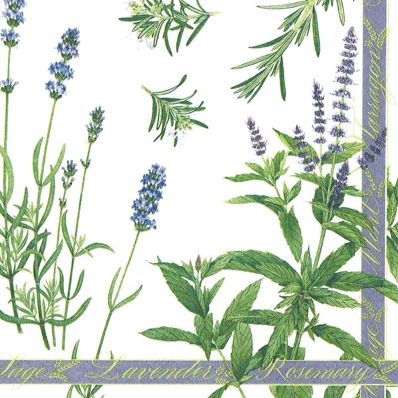Other - Caspari　カスパリ　ペーパーナプキン　ラベンダー ガーデン 33x33cm 20枚入 Kitchen Garden / お茶会 ラッピング 花柄 ドイツ製 ペーパータオル
