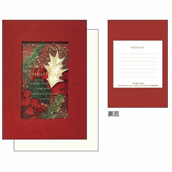 ハーバリウム クリスマスカード レッド / Xmas クリスマスカード グリーティングのサムネイル