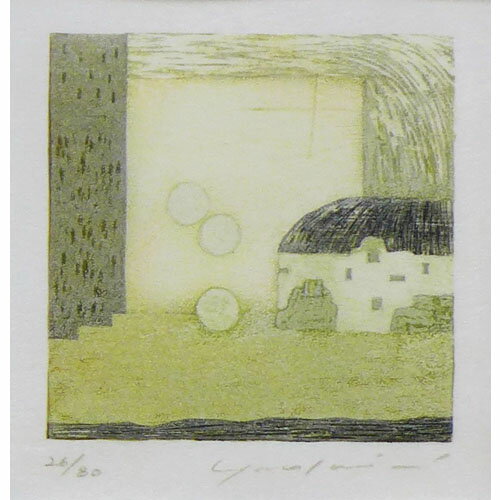 岩切裕子　額付き木版画　『a pause』　2011年