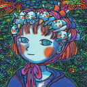 風鈴丸 額付き木版画 牛乳太郎とお散歩 1999年
