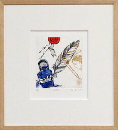 牛尾篤　額付き銅版画　Love letter　2004年