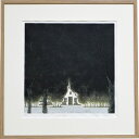 岩切裕子 額付き木版画 『夜の向こう側』(2024年)