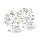 ウェッジウッド スウィートプラム ハニーセット(ティーカップ&ソーサー(リー)×2、18cmプレート×2)