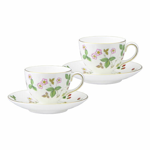 ウェッジウッド ワイルドストロベリー ティーカップ&ソーサー(リー) ペアセット