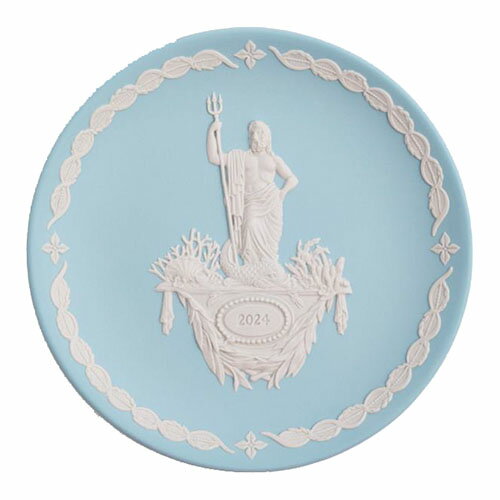 【ブランドBOX付き】WEDGWOOD JASPER WARE(White on Pale Turquoise)シリーズイヤープレートサイズ約φ185×H12mm材　質ジャスパーウエア製(ホワイト オン ペールターコイズ)セット内容イヤープ...