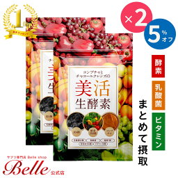 ＼28H限定全品40%OFFクーポン！24日20:00～／【公式】コンブチャとチャコールクレンズの美活生酵素 2個セット(60日分) 酵素 アサイー マルチ ビタミン 乳酸菌 美容 黒ニンニク ダイエットサプリメント 酪酸菌 麹菌 美容成分 炭サプリメント チャコール クレンズ