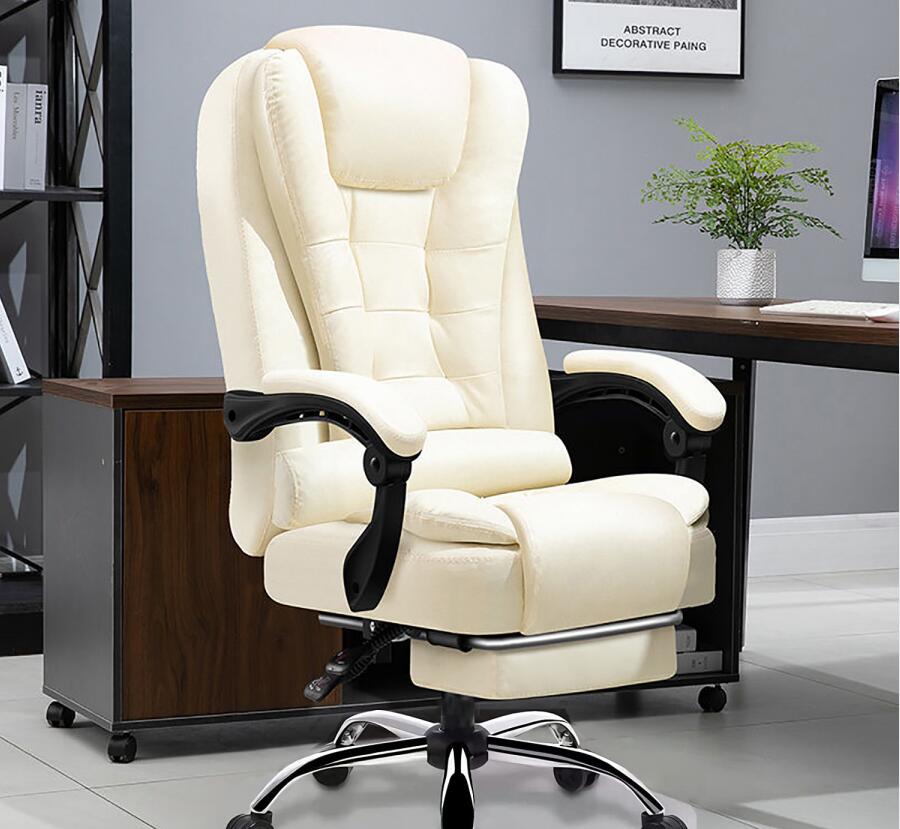 オフィスチェア デスクチェア パソコンチェア 社長椅子 連動型肘掛け 事務椅子 昇降機能 レザーチェア ハイバック 肉厚座面 人間工学椅子 収納式フットレスト 椅子 リクライニング (ホワイト)