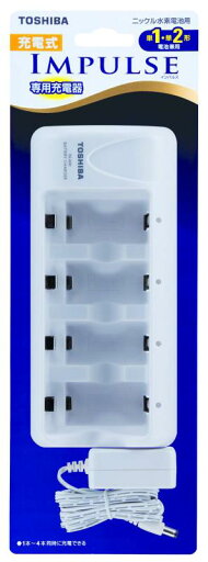 TOSHIBA 充電式IMPULSE 充電器 単1形・単2形兼用 1~4本充電モデル TNHC-12SC(N) ホワイト TOSHIBA 充電式IMPULSE 充電器 単1形・単2形兼用 1~4本充電モデル TNHC-12SC(N) ホワイト