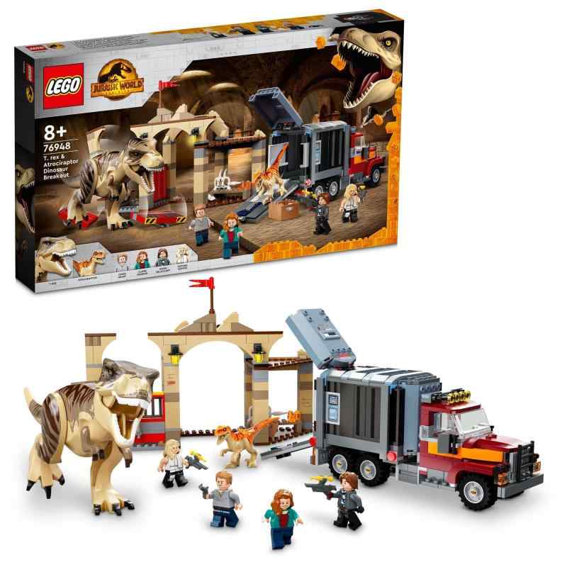 楽天ベルトワマーケットレゴ（LEGO） ジュラシック・ワールド おもちゃ 恐竜 T-レックスとアトロキラプトルの大脱走 クリスマスプレゼント クリスマス 76948 ブロック プレゼント きょうりゅう トラック 男の子 女の子