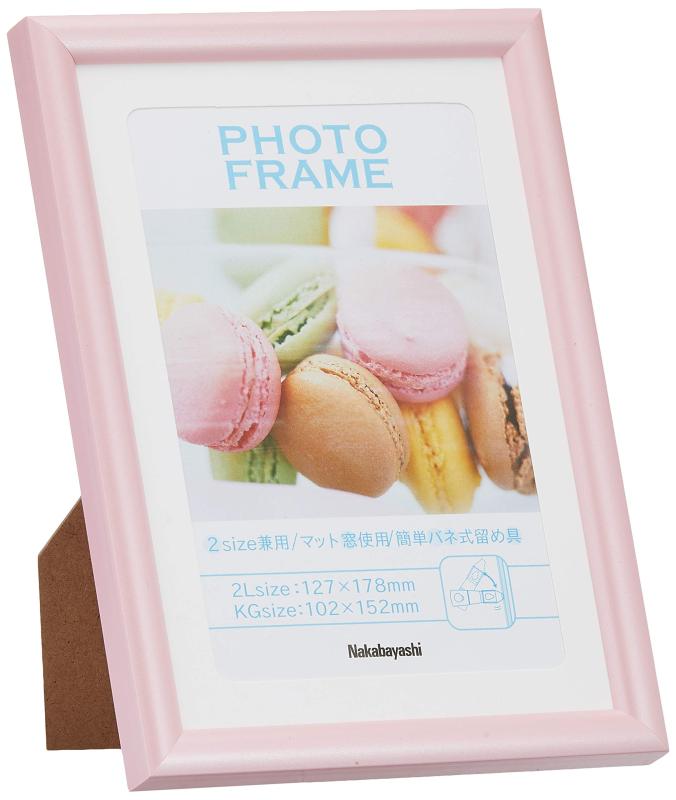 ナカバヤシ(Nakabayashi) 樹脂製（PVC）フォトフレーム 2L判/KG判 ピンク フ-TPS-301-P