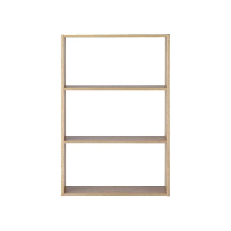 無印良品 スタッキングシェルフ・ワイド・3段・オーク材 幅81.5×奥行28.5×高さ121cm 37263222