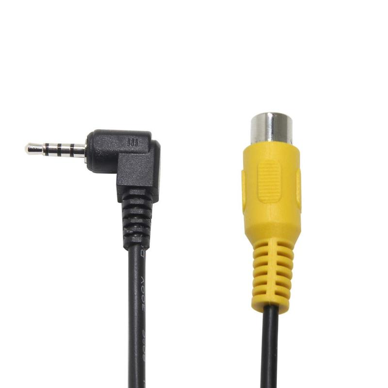 2.5mm 4極 RCA 変換ケーブル 23cm wuernine L型 超ミニプラグ-ピンジャック オスメス ナビ バックカメラ など用 映像ケーブル ビデオ