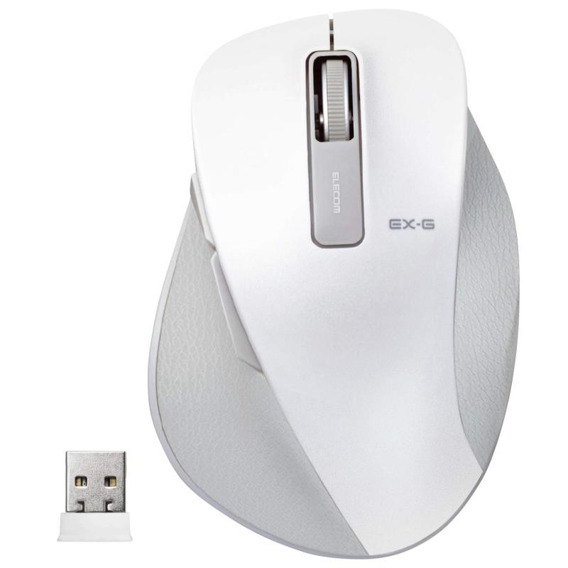 Cases - エレコム マウス ワイヤレス (レシーバー付属) Mサイズ 5ボタン (戻る・進むボタン搭載) BlueLED 握りの極み ホワイト M-XGM10DBWH