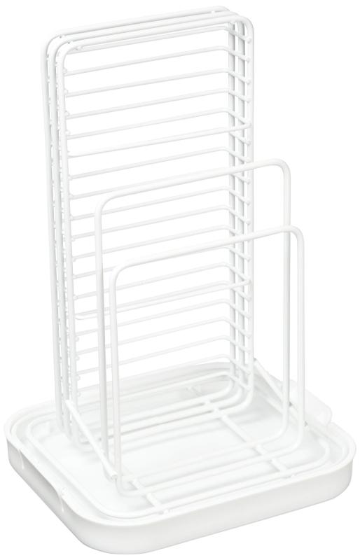 パール金属 シンプルストレージW 包丁・まな板スタンド HB-2490 ホワイト