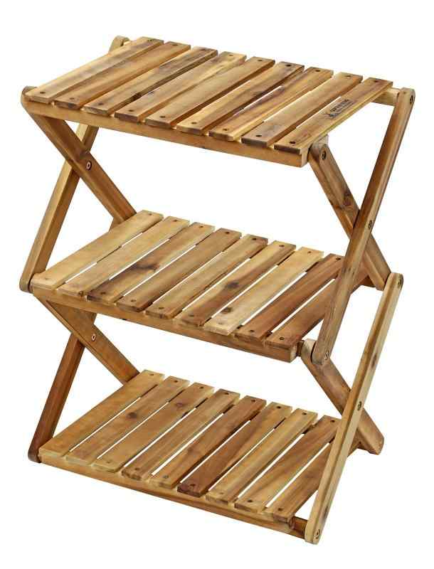 キャプテンスタッグ(CAPTAIN STAG) キャンプ ベランダ 収納棚 木製3段ラック MOVEラック W460mm 高さ2段階調節可能 CSクラシックス UP-2584