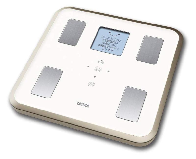 タニタ 体重 体組成計 バックライト 日本製 ホワイト BC-810 WH フルドット液晶の表示画面採用/顔イラストや応援メッセージ表示