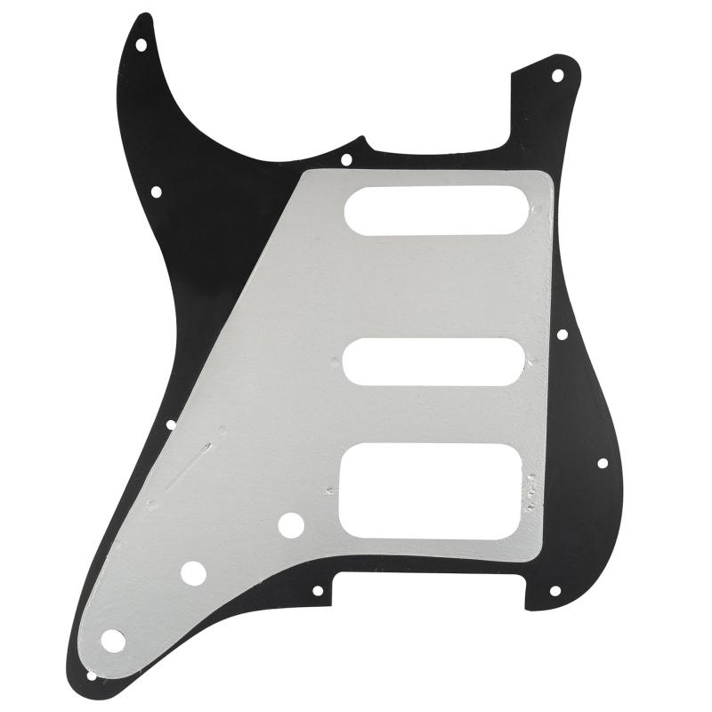 Musiclily Pro 11穴 ラウンドコーナー HSS USA/メキシコストラトキャスターギター用ピックガード ハムバッカー取付オープンピックアップ用4ネジ、4プライアバロン貝柄