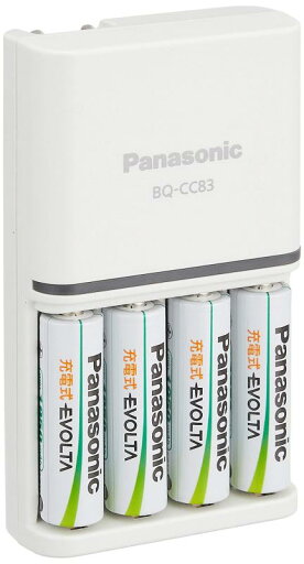 パナソニック 単3形 充電式エボルタ 4本付充電器セット K-KJ83MLE40 パナソニック 単3形 充電式エボルタ 4本付充電器セット K-KJ83MLE40