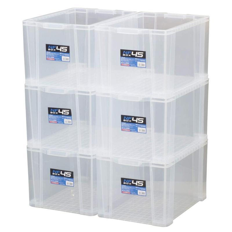 JEJアステージ 収納ボックス NFボックス #45 クリア 奥行53.6×高さ30.7×幅37cm 6個セット