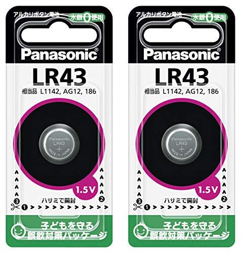 Panasonic 乾電池 ボタン電池 アルカリ LR43 2個セット