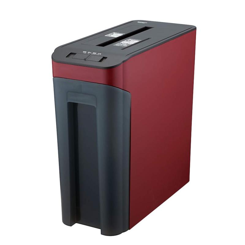 ナカバヤシ ハイセキュリティー シュレッダ 静音 マイクロカット 2×10mm CD・DVD 5分割 ワインレッド ..