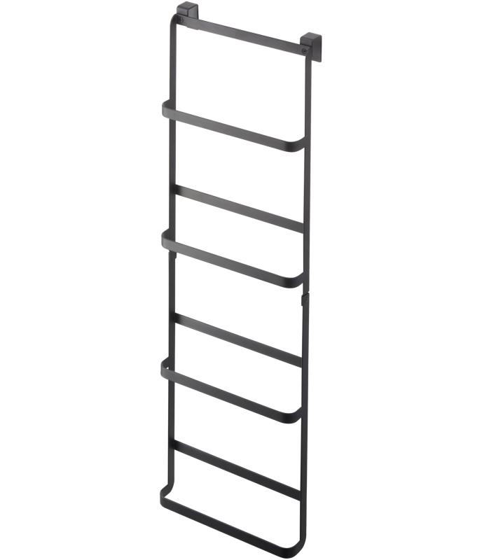 山崎実業(Yamazaki) 下駄箱扉&amp;引っ掛け式スリッパラック タワー ブラック 約W22XD12.5XH70.5cm タ..