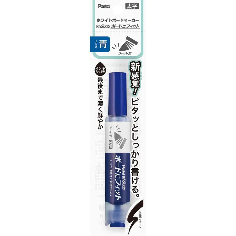 ぺんてる ホワイトボードマーカー ボードにフィット フィット芯太字 青 5本 XEMWL5BF-C