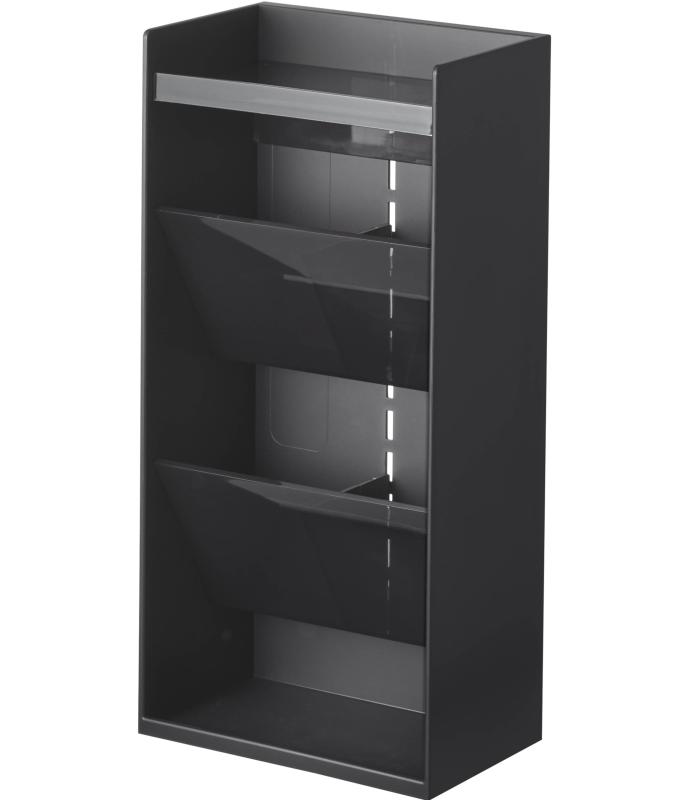 山崎実業(Yamazaki) サングラス &amp; アクセサリー 立体 収納ケース 4段 ブラック 約W12×D7.7×H25cm ..