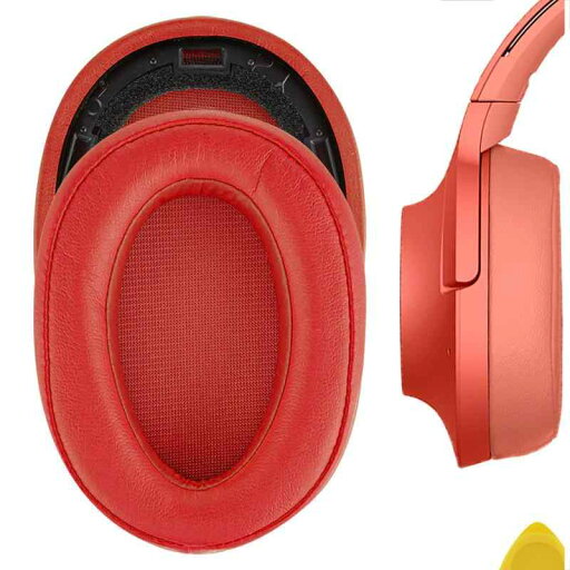 Geekria イヤーパッド QuickFit 互換性 パッド ソニー Sony MDR 100ABN WH H900N ヘッドホンに対応 パッド イヤー/イヤーカップ (プロテインレザー/赤) Geekria イヤーパッド QuickFit 互換性 パッド ソニー Sony MDR 100ABN WH H900N ヘッドホンに対応 パッド イヤー/イヤーカップ (プロテインレザー/赤)