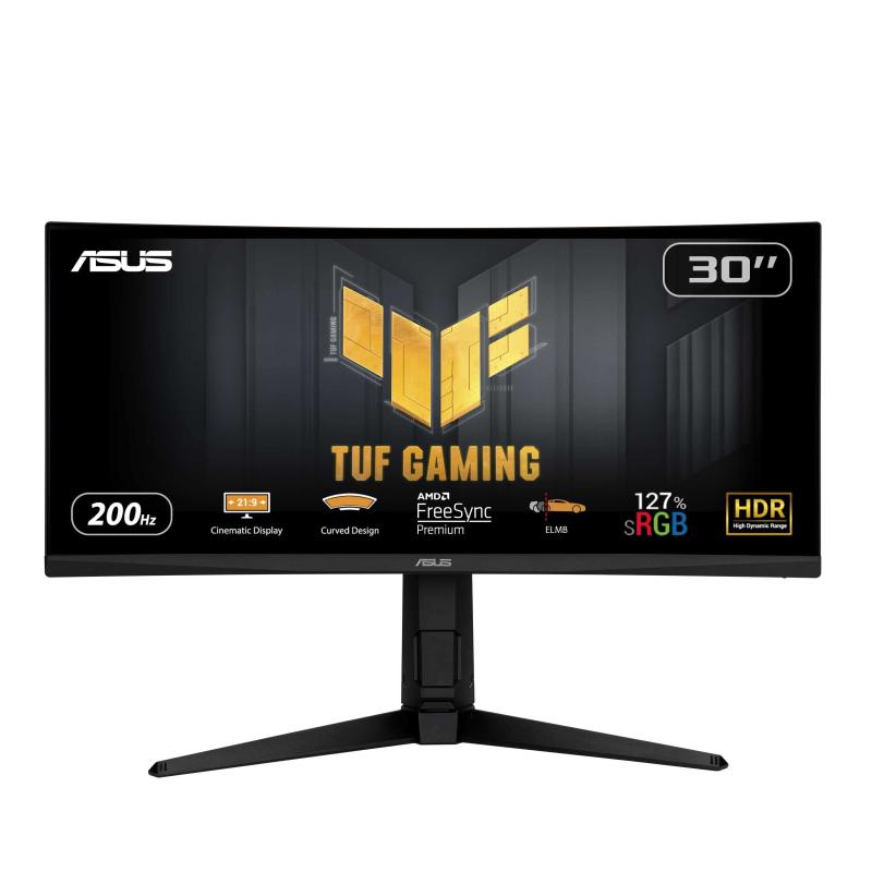 ASUS 湾曲 ウルトラワイド ゲーミングモニター TUF Gaming VG30VQL1A 29.5インチ/200Hz/1ms/WFHD (2560X1080)/127% sRGB/HDR/FreeSync Premium/VESA対応/スピーカー/
