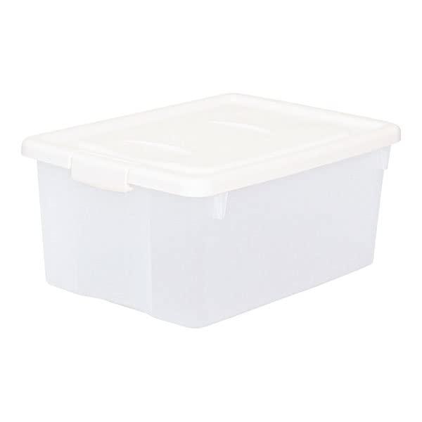 JEJアステージ(JEJ Astage) 収納ボックス 衣類収納 日本製 オリオン S フタ付き ホワイト/クリア 幅24×奥行34×高さ15cm