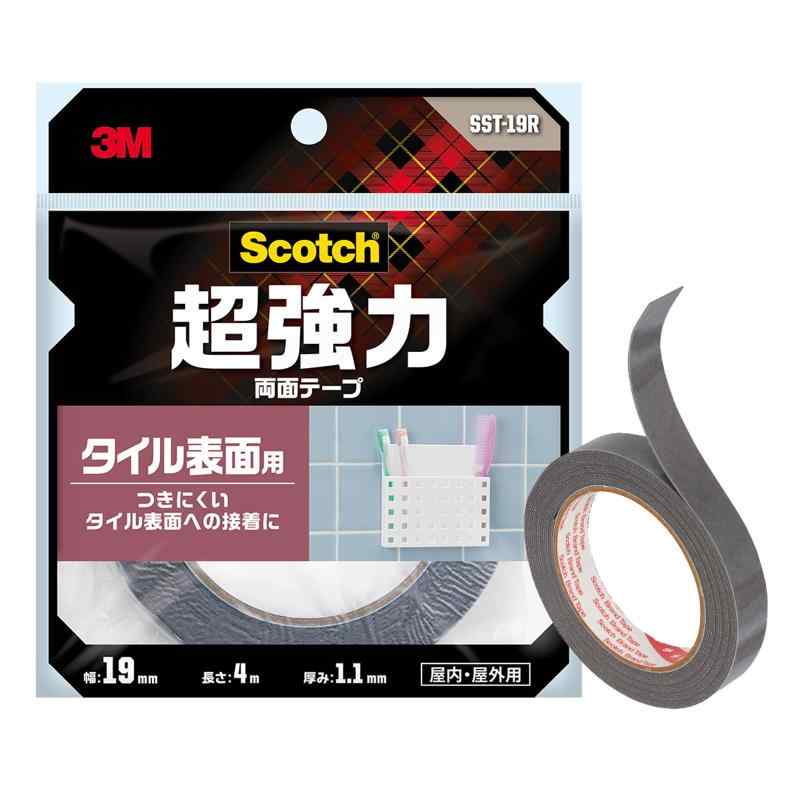 3M スコッチ 超強力両面テープ タイル表面用 幅19mm長さ4m SST-19R