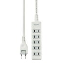 エルパ (ELPA) コンパクトタップ 電源タップ 延長コード 125V 5個口 1.0m ホワイト LPT-501N(W)
