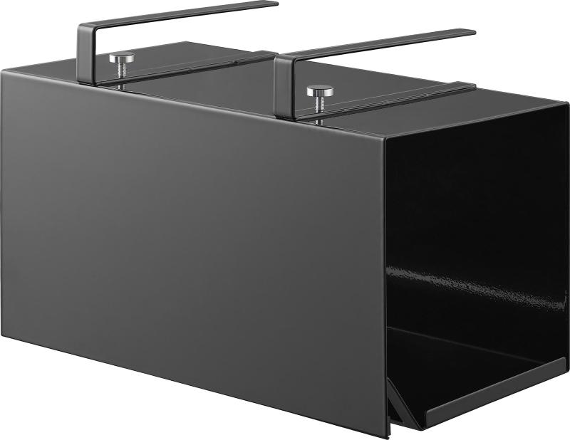 山崎実業(Yamazaki) 片手でカット 戸棚下 キッチンペーパーホルダー カバー付き L ブラック 約W31×D16×..