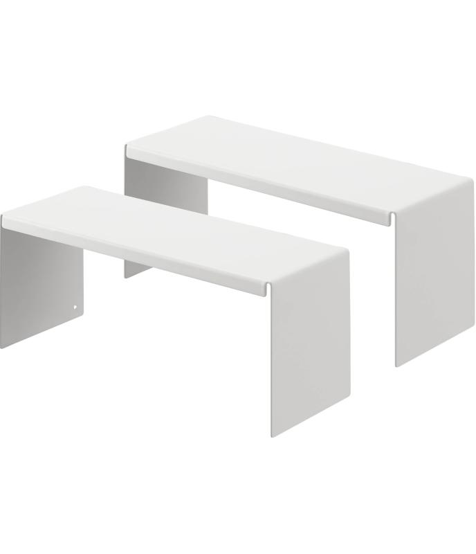 山崎実業(Yamazaki) 洗面鏡中 収納ラック 2個組 ホワイト 約W22×D8×H10cm タワー tower コの字ラック ..