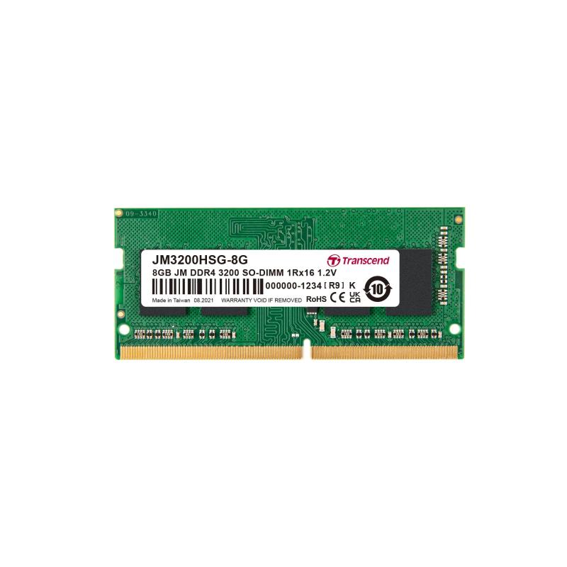 トランセンドジャパン Transcend ノートPC用メモリ PC4-25600(DDR4-3200) 8GB 1.2V 260pin SO-DIMM 1Rx16 (1Gx16) CL22 JM3200HSG-8G