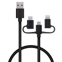 エレコム スマートフォン用USBケーブル 3in1 microUSB+Type-C+Lightning 0.3m ブラック 【iPhone 16 シリーズ 対応検証済】 MPA-AMBLCAD03BK(2)