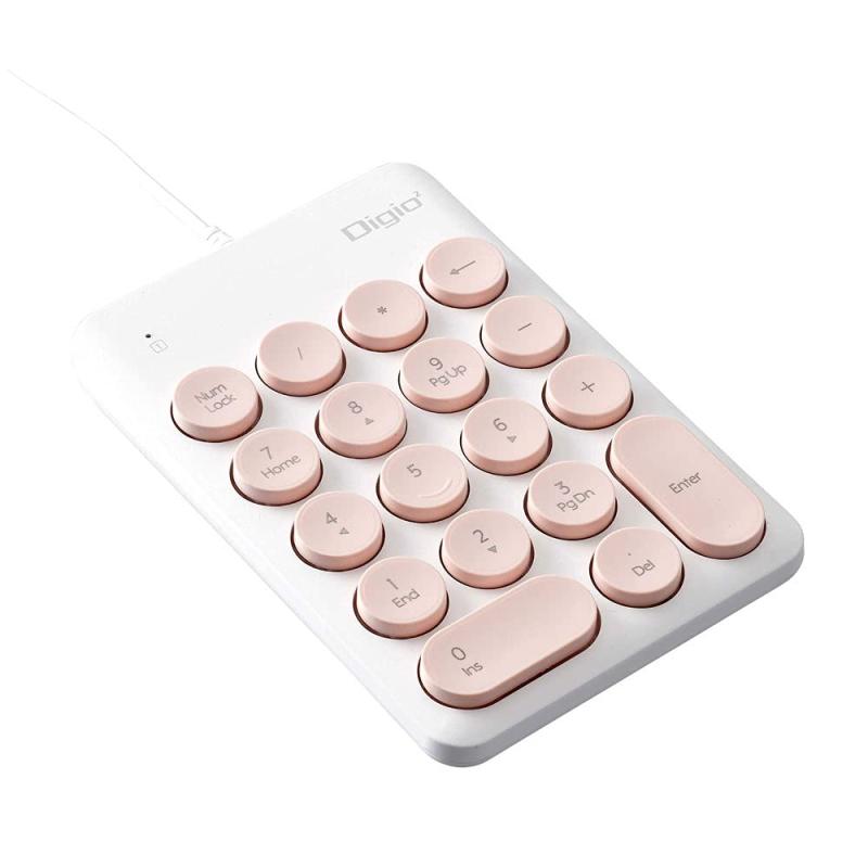 ラウンドキーキャップ有線テンキーボード／ピンク TNK-SU230P