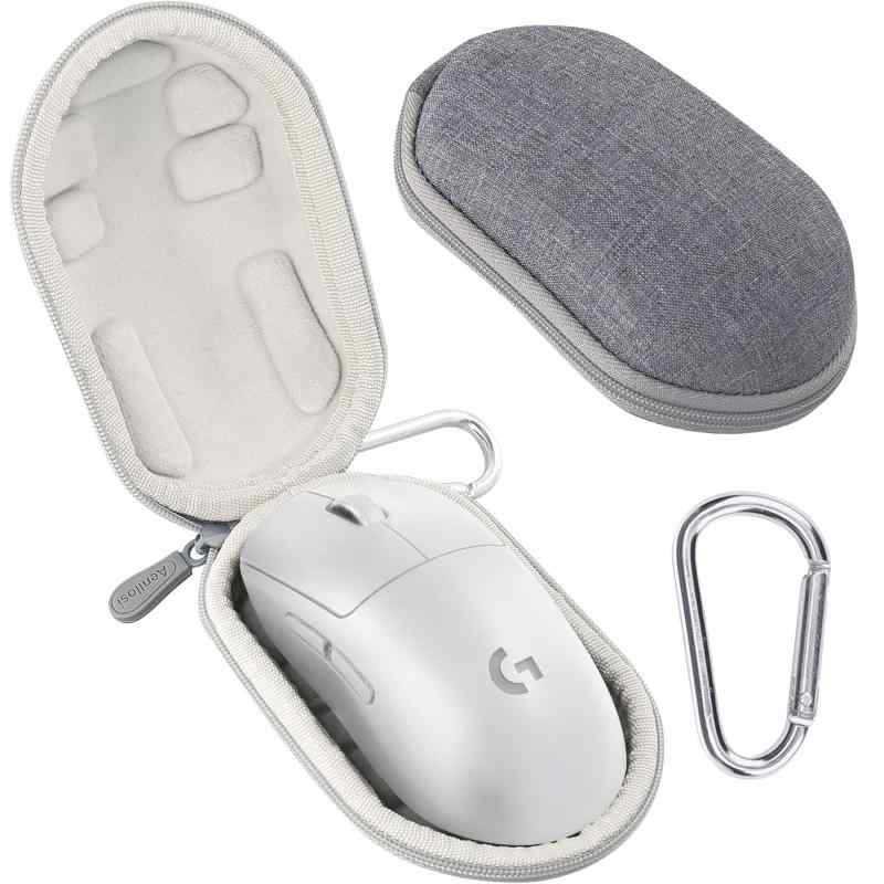 Logicool G ロジクール G G703h / G PRO / G304 / G PRO X SUPERLIGHT/G PRO X SUPERLIGHT 2 ゲーミングマウス ワイヤレス 専用収納ケース グレーホワイト（ケースのみ）-Aenllos
