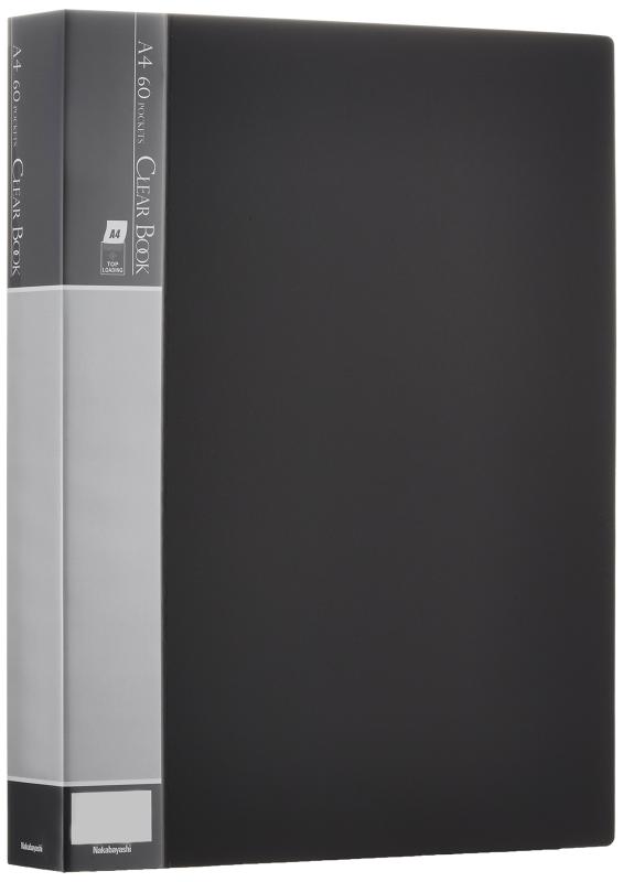 ナカバヤシ クリアブック クリアファイルE A4 60ポケット ブラック CBE-1034D