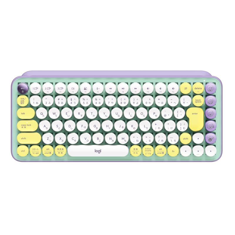 ロジクール POP KEYS K730PL メカニカル ワイヤレス キーボード パープル 日本語配列 メカニカルキーボード ワイヤレスキーボード bluetooth Logi Bolt Unifying非対応 windows mac chrome iPa