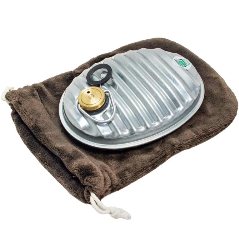 マルカ(Maruka) 湯たんぽ ミニゆたA (エース) 600ml (ブラウン/袋付き) 直火で温め可能 お湯の入れ替え不要 (日本製) アウトドア 持ち運び...