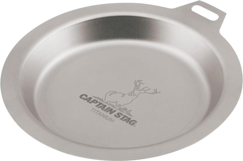 キャプテンスタッグ(CAPTAIN STAG) アウトドア 食器 皿 リッドプレート 13cm 軽量 チタン製 日本製 燕..